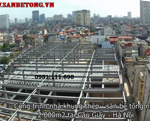 Công trình sàn bê tông nhẹ và khung thép từ trên cao 1