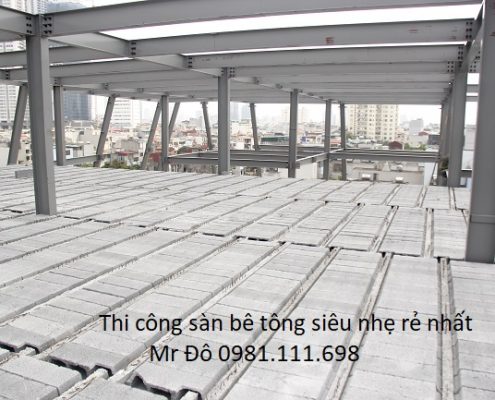 Một công trình xây dựng 2.000m2 sử dụng sàn bê tông siêu nhẹ tại Hà Nội