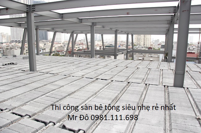 Một công trình xây dựng 2.000m2 sử dụng sàn bê tông siêu nhẹ tại Hà Nội