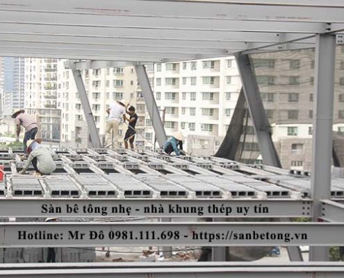 Một công trình xây dựng công nghiệp sử dụng sàn bê tông panel nhẹ do Panel Thành Đô thi công tại khu đô thị mới Cầu Giấy - Hà Nội