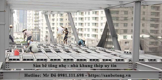Một công trình xây dựng công nghiệp sử dụng sàn bê tông panel nhẹ do Panel Thành Đô thi công tại khu đô thị mới Cầu Giấy - Hà Nội