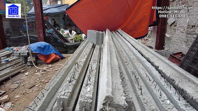 Dầm bê tông dự ứng lực dùng để gách gạch block